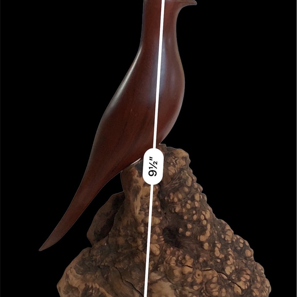 Vintage HMB Mourning Dove of Brazilian Tigerwood on Manzanita Root Burl by HMB - Picture 11 of 13